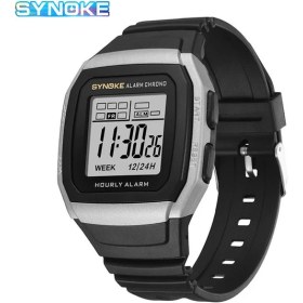 Resim Hanyang Yeni Gümüş Panars Spor Açık Elektronik Saat Pu Kayış Çalar Saat Kronometre Erkekler Izle Su Geçirmez Çok Fonksiyonlu Askeri Saatler 2022 (Yurt Dışından) 