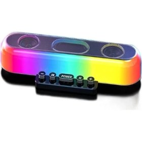 Resim Gaman Bilgisiyar-Tv Hoparlörü Taşınabilir Kablosuz Bluetooth 10 Farklı Led Aydınlatma Ayarı -Lg445 Speaker 