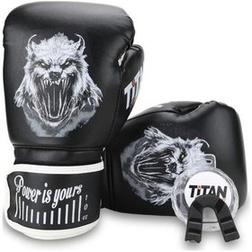 Resim Titan Sport Siyah Vahşi Kurt Desenli Set Fgr Model-19 Boks Eldiveni Çok Renkli 