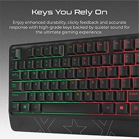 Resim Vertux Orion, oyun klavyesi ve fare, 6 programlanabilir fare, ayarlanabilir 3200 dpi, bilek desteği ve çok renkli LED arka plan aydınlatması 
