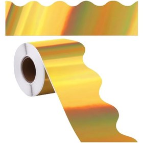 Resim Sones 7,6 Cm X 10 M Yelpaze Şeklinde Lazer Altın Kenarlıklı Kağıt Pano Kenar Dekorasyonu 3+ 