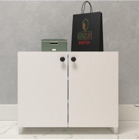 Resim Kenzlife Kapaklı Ayakkabılık Bosnevi Mat Beyaz Suntalam 050 080 30 Oniki Çift Ayakkabı Kapasitesi Arkalıksız Beyaz 