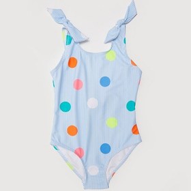 Resim Deep Beach Puantiye Desenli Kız Çocuk Mayo Bej 