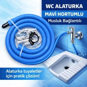 Resim Plasyay Duvar Sabitlemeli Taharet Hortumu Düz Kelepçeli 100 cm 