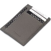 Resim Gri Deri Unisex Kredi Kartlık - S1KK00001676-G35 
