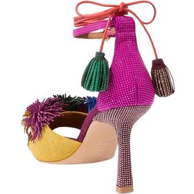 Resim Kurt Geiger Kurt Geıger Kurt Geiger Pom Pom 70 Ankle Tie Sandals, Süet Detaylı Zarif Bağcıklı Topuklu Ayakkabı Çok Renkli 40,5 