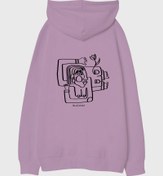 Resim Güller ve Kadehler Viskili Oversize Unisex Kapüşonlu Sweatshirt 