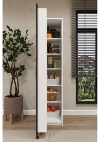 Resim Lüks Çok Amaçlı Kiler Dolabı %100 Mdf Erzak Organizer Dolabı Mk19 Royal Mermer Royal Mermer 