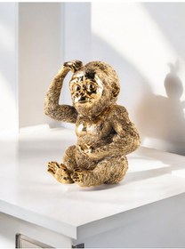 Resim Maymun Dekoratif Obje Biblo - Gold 