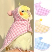 Resim Küçük/Büyük Kuşlar İçin Kalınlaştırılmış Peluş Kuş Kılıfı - Pembe Gingham, Mavi Çekren ve Sarı Çiçek Desenli Sıcak Kış Kostümü, Dış Mekan Yürüyüşleri, Fotoğrafçılık, Festivaller, Kuş Aksesuarları İçin Yumuşak Dayanıklı Papağan Giysileri 