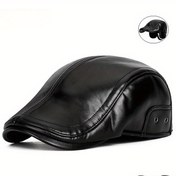 Resim Erkekler & Kadınlar için Kışlık Rüzgar Geçirmez Polar Astarlı Ayarlanabilir Newsboy Şapka - Yumuşak PU Deri ile Hafif Termal Kulak Koruma Şapkası, Yaşlılar ve Yetişkinler için Unisex Dış Mekan Soğuk Hava Aksesuarı, Yaşlı Dostu Giyim 