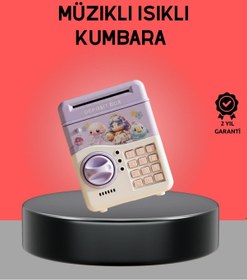Resim Çocuklar İçin Elektronik Şifreli Para Biriktirme Kumbarası Mor 