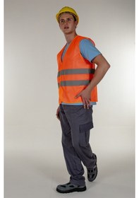 Resim Turuncu Fosforlu Ikaz Yelek Reflektörlü-Turuncu-Unisex 