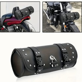 Resim Çıkarılabilir Askılı PU Deri Çatal Çantası, Motosikletler İçin Evrensel Araç Çantası, Direksiyon, Bar ve Aksesuarlar İçin Saklama 