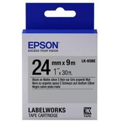Resim Epson LK-6SBE Gümüş Üzeri Siyah 24mm 9Metre Etiket 