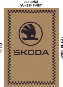 Resim duha trend 35x50 120 Gr. Kraft Kağıt Oto Paspası Skoda Dikey 100 Adet 