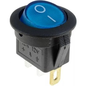 Resim Genel Markalar 5 Adet Ic-131a Yuvarlak Işıklı Anahtar On-off 3p 12volt 20a Mavi Renk 