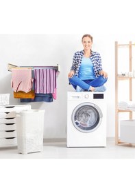 Resim Kurutmalık Çamaşır Askısı - Duvara Monte Çamaşırlık - Patentli Tasarım Beyaz-120cm Beyaz 
