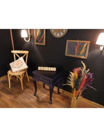 Resim Wooding Mobilya Çekmeceli Masif Lacivert Komodin - Yan Sehpa 