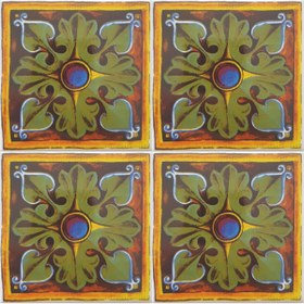 Resim KÜTAHYA ÇİNİ SANAYİ 10x10 Cm Çini Desenli Çini Seramik Karo 