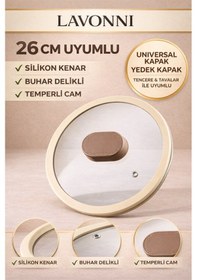Resim 26 Cm Silikon Cam Kapak Ve Tepeleri 
