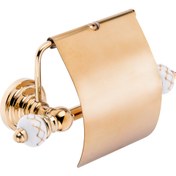 Resim Pure Geometrik Beyaz Altın - Pvd Gold Kapaklı Kağıtlık Aks-104 