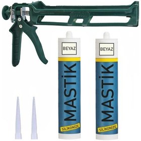 Resim Aletçantam Çekomastik Seti -2 Adet Beyaz Silikonize Mastik + Sili Beyaz Beyaz 