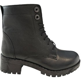 Resim Castle Black Yldz-3680-1 Kadın Hakkiki Deri Klasık Bot Siyah Siyah 