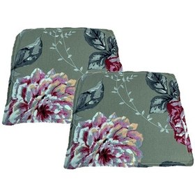 Resim Knsz sırt minderi 2 li mazlum yaprak gri kumaş cırtlı tel sandalyesi sırtı için 