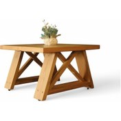 Resim Neiwel Hale Doğal Ahşap Ofis Sehpa-100-100 Açık Ceviz 