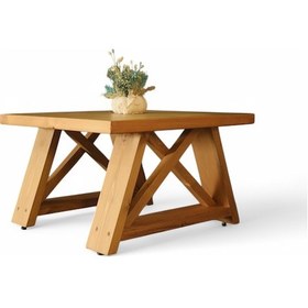 Resim Neiwel Hale Doğal Ahşap Ofis Sehpa-100-100 Açık Ceviz 