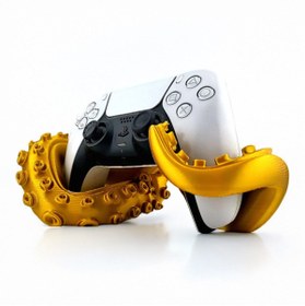 Resim Fibrika Store PS5 DualSense Gamepad Standı - Altın Ahtapot Tasarımlı 3D Baskı Tutucu 