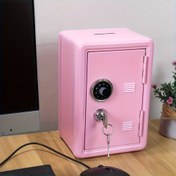 Resim 1 adet Mini Para Kutusu Güvenli, 1 adet Para Kutusu Metal Mini Kilit Güvenli Tek Hesap, Kombinasyon Kilidi ve Anahtar Para Küçük Güvenli Depolama Kutusu, Sevimli Banka Kutusu 