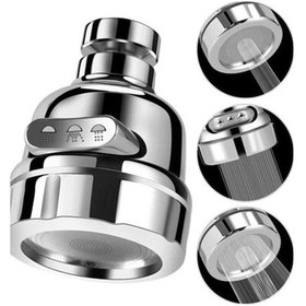 Resim Çankaya Krom 3 Fonksiyonlu Mutfak Lavabo Başlığı 360 Derece Döner Musluk Ucu Kireç Tutmaz 2 Adet Krom 