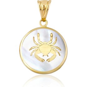 Resim BigGold Altın Sedef Yengeç Burcu Kolye Ucu 