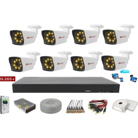 Resim Yıldırım Group 8'li 5mp Sony LENSLİ+H265 Kayıt Cihazı Full Paket 