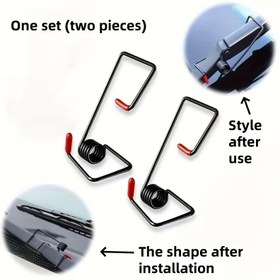 Resim İki karbon çelik silecek kolu basınç yayı güçlendirici - yağmur ve kar için yardımcı araç, netlik artırıcı, sesiz operasyonlu, kolay kurulum, dayanıklı silgeç, şeffaflık temizliğini geliştiren 