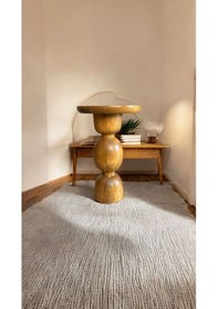 Resim Simillo Wooden Ahşap Tekli Mantar Yan Sehpa Modern Koyu Ceviz Renkli Fiskos Koyu Ceviz 