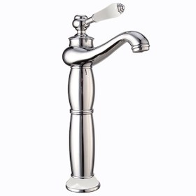 Resim Fause Yüksek Çanak Rustik Lavabo Bataryası Vintage Ksl100 
