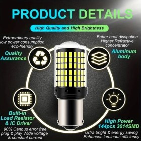 Resim Erlight 144 LED Geri Vites Tek Duy Beyaz ve Stop Fren Lamba Çift Duy Kırmızı 