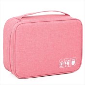 Resim Quueppty Dijital Veri Kablo Depolama Çantası Taşınabilir Çok Fonksiyonlu Aksesuar Depolama Çantası Pembe (Yurt Dışından) 