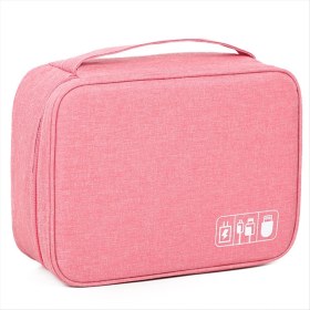 Resim Quueppty Dijital Veri Kablo Depolama Çantası Taşınabilir Çok Fonksiyonlu Aksesuar Depolama Çantası Pembe (Yurt Dışından) 