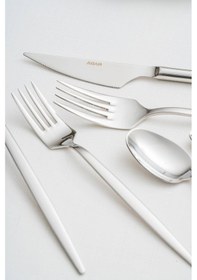 Resim Acar Melinda 12 Kişilik 72 Parça Çatal Kaşık Bıçak Takımı Silver 