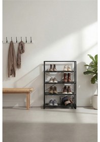 Resim 5 Raflı Metal Ayakkabılık Siyah 