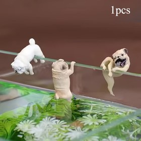 Resim 1-3 adet İz bırakmayan yapışkanlı çizgi film köpek aksesuarları reçine DIY el sanatları akvaryum heykelleri ev dekorasyonu, yüzey dekorasyonu ve çeşitli oda tipleri için - büyüleyici hayvan dekorasyonu, tüm tatiller için elektrik gerektirmez 