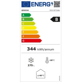 Resim Şenocak D-313 Dual 300L Dondurucu+ Soğutucu Difriz 