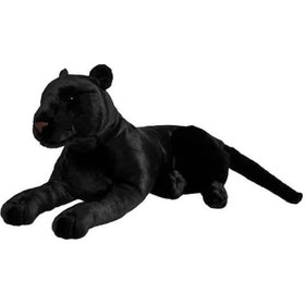 Resim Sesli Siyah Kaplan Peluş - Uyku Ve Oyun Arkadaşı Peluş Oyuncak Siyah 