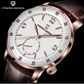 Resim Pagani design PD-1790 Erkek Saati 42MM 100 M Su Geçirmez Mekanik Paslanmaz Çelik Çerçeve Safir Cam Deri Kayış Saat 