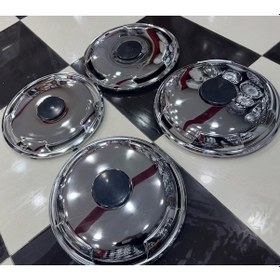 Resim Üniversal 16 İnç Ön Bombeli Arka Düz Krom Jant Kapağı 4 Adet 