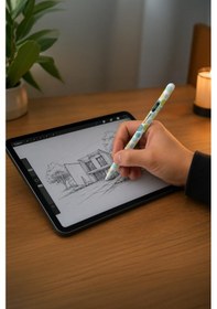 Resim Tablet Kalemi Hassas Dokunmatik Çizim Ve Yazım Kalemi 4 Yedek Uçlu P03 Renkli 